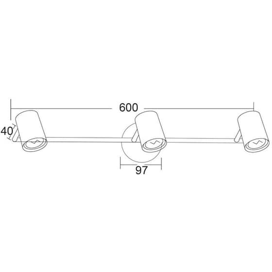 Σποτ Τρίφωτο Aca Orfeas Suh1893tw Μεταλλικό - Λευκό image 1