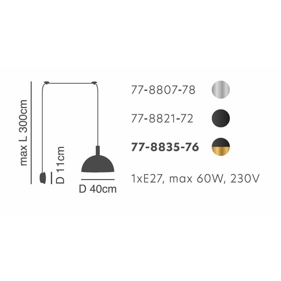 Απλίκα Τοίχου Homelighting 77-8835 Μεταλλική Φ40x31 cm - Χρυσή/Μαύρη image 1