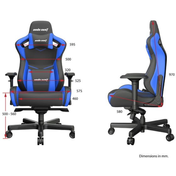 Καρέκλα Gaming Anda Seat Kaiser II AD12XL από Τεχνητό Δέρμα - Μαύρη/Μπλε image 5