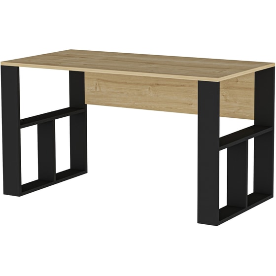 Γραφείo Μελέτης 24Mall Varese από Μοριοσανίδα 120x60x73.8cm - Μπεζ/Μαύρο image 0