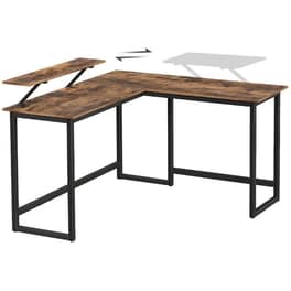 Γωνιακό Γραφείο Vasagle από Μοριοσανίδα 140x130x76 cm - Καφέ