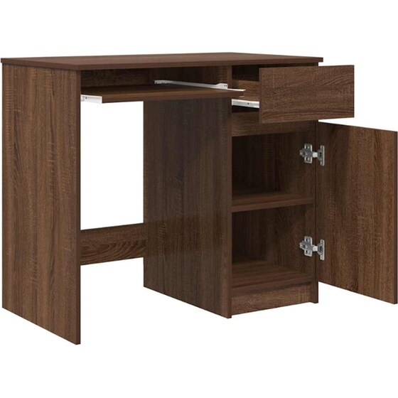 Γραφείο VidaXL από Επεξεργασμένο Ξύλο 86x49x76 cm - Καφέ Δρυς image 4