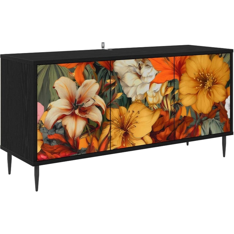Έπιπλο Τηλεόρασης VidaXL GENNEP 102 x 33 x 51 cm - Μαύρη Δρυς