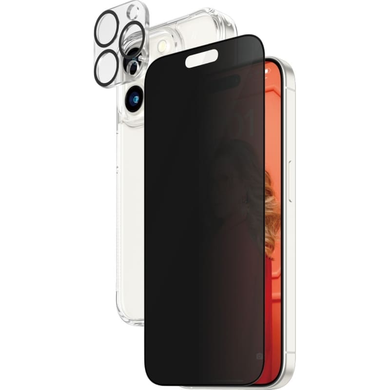 PANZERGLASS Θήκη Προστασία Οθόνης / Καμερών Apple iPhone 15 Pro - PanzerGlass Privacy Bundle Hardcase with D30 - Διάφανο