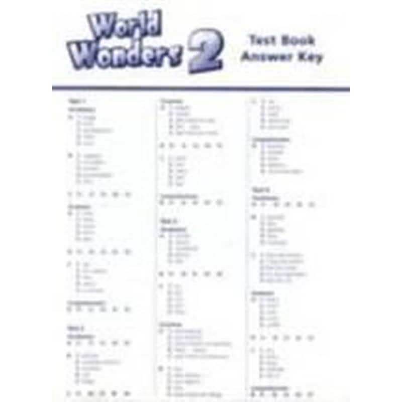 World Wonders 2 Test Answer Key