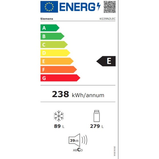 SIEMENS KG39N2LEC No Frost 368 Lt Metal Look Ψυγειοκαταψύκτης image 4