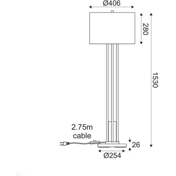 Φωτιστικό Δαπέδου Aca Belize από Μέταλλο/Πλαστικό 40.6x153 cm - Χρυσό/Λευκό image 2