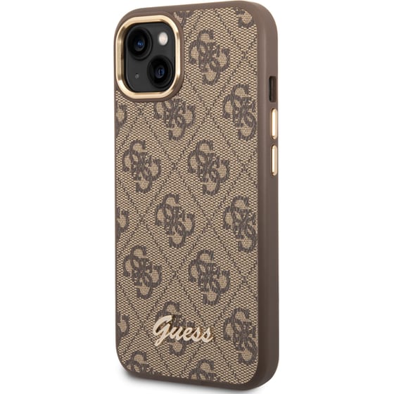 Θήκη Apple iPhone 14 Plus - Guess 4g Logo Collection Script Metal Logo - Καφέ image 3