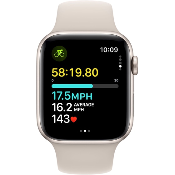 Apple Watch SE Starlight Aluminium GPS 44mm - Starlight Sports Band Medium/Large image 5