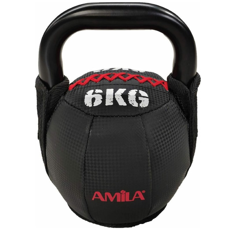 Kettlebell Amila 84775 Κλασικό με Επένδυση από PVC 6kg - Μαύρο