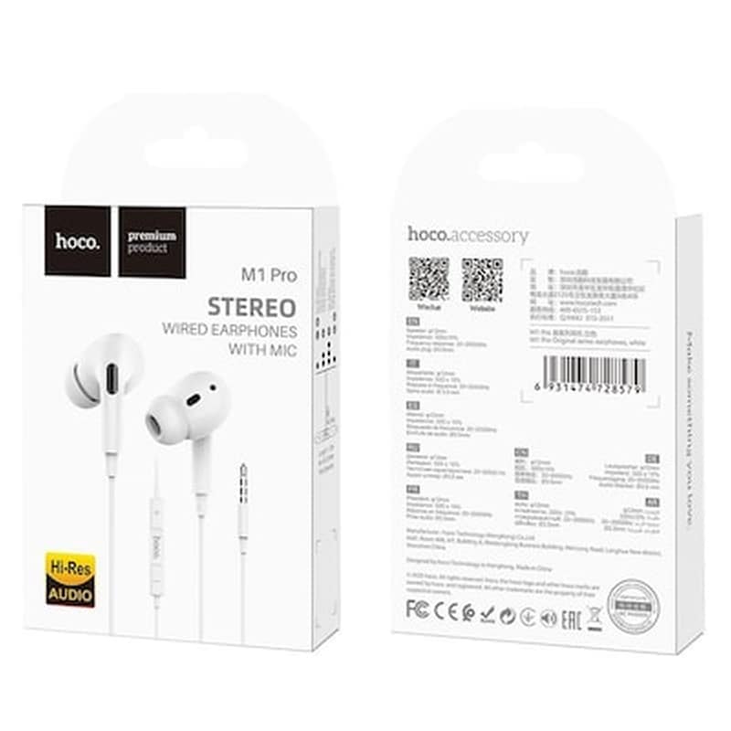 HOCO Ακουστικά Handsfree Hoco M1 Pro Original Series 3.5mm Jack - Λευκό