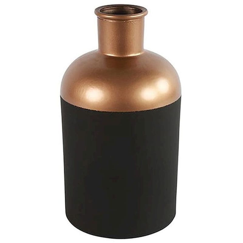 DECOSTAR Διακοσμητικό Βάζο Decostar 793757 Μεταλλικό Φ17x31 cm - Μαύρο/Μπρονζέ