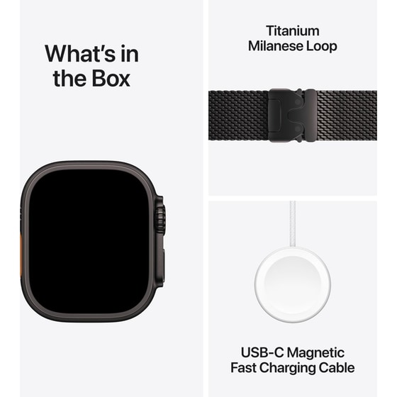 Apple Watch Ultra 2 GPS + Cellular 49mm Black Titanium Case with Black Titanium Milanese Loop - S image 8
