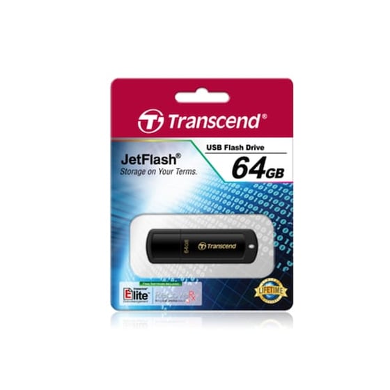 Transcend JetFlash 350 64GB USB 2.0 Stick Μαύρο image 1