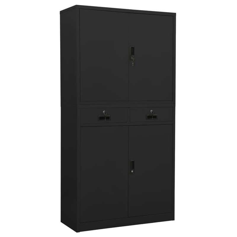 Ντουλάπα Γραφείου Vidaxl Ατσάλινη 90x40x180cm - Ανθρακί