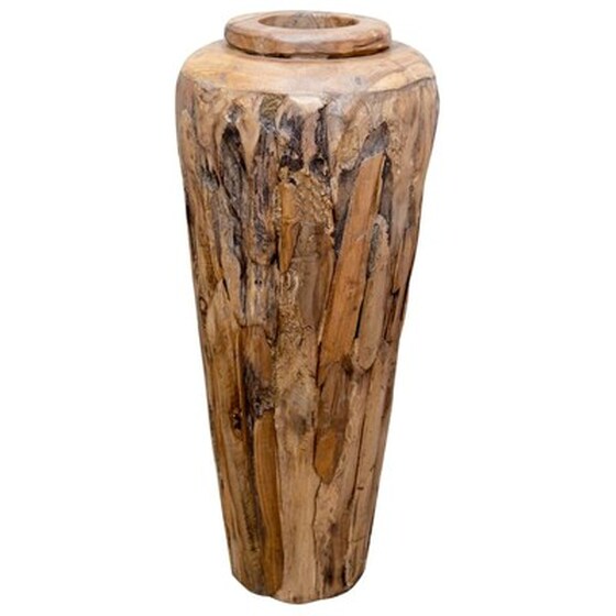 Vidaxl Βάζο Διακοσμητικό 40 X 80 Εκ. Από Μασίφ Ξύλο Teak image 5