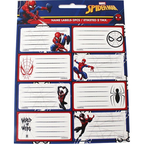 Αυτοκόλλητες Ετικέτες Max Gim Spiderman (2 Φύλλα - 16 Τεμάχια) image 0