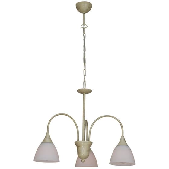 Φωτιστικό Οροφής Τρίφωτο Homelighting Kup 77-3345 Γυάλινο/Μεταλλικό - Μπεζ/Λευκό image 0