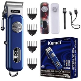 Κουρευτική Μηχανή Kemei KM-1895 - Μπλε/Ασημί