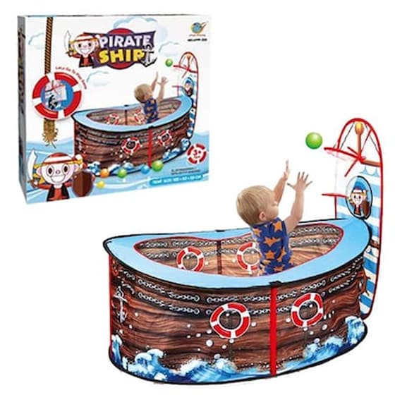 Παιδική Πισίνα με Μπασκέτα Toymarkt 913130 Πειρατικό Καράβι 36x35x12cm - Πολύχρωμη image 0