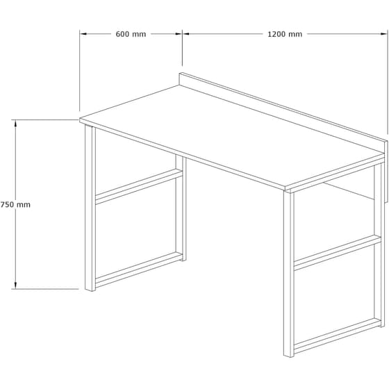Γραφείο Μελέτης 24Mall Lettera από Μοριοσανίδα 120x60x75cm - Μπεζ image 3
