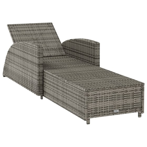 Ξαπλώστρα VidaXL από Συνθετικό Ρατάν 201x67x28.5-67 cm - Γκρι image 5