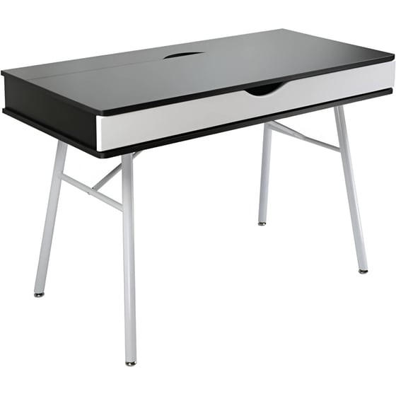 Γραφείο με Συρτάρια Woodwell από Μελαμίνη 115x55cm - Wenge/Λευκό image 0