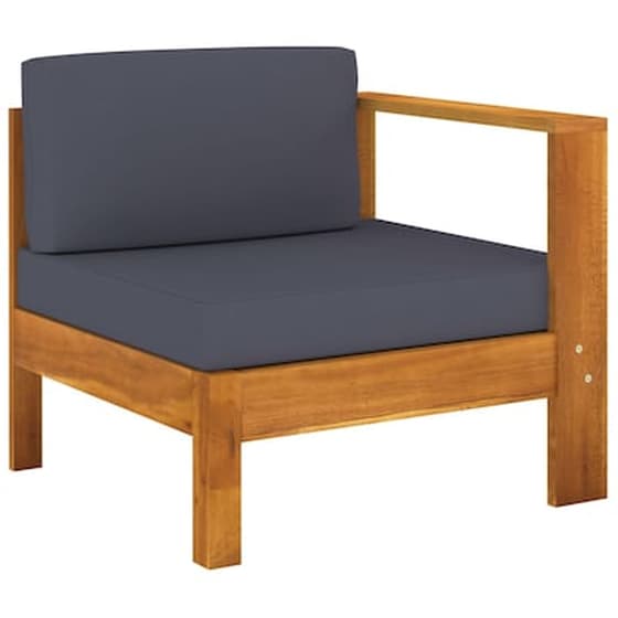 Σαλόνι Κήπου Vidaxl 6 Τμχ Από Μασίφ Ξύλο Ακακίας Με Γκρι Μαξιλάρια image 2