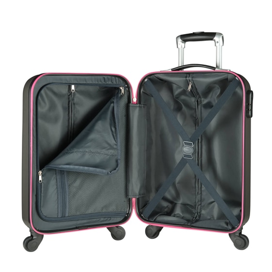 Βαλίτσα Καμπίνας Trolley Princess Traveller San Marino από ABS με Ροζ Φερμουάρ 55x35x20cm Anthracite image 3