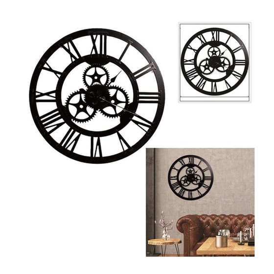 Αναλογικό Ρολόι Home Deco Factory Τοίχου 70 cm - Μαύρο image 2