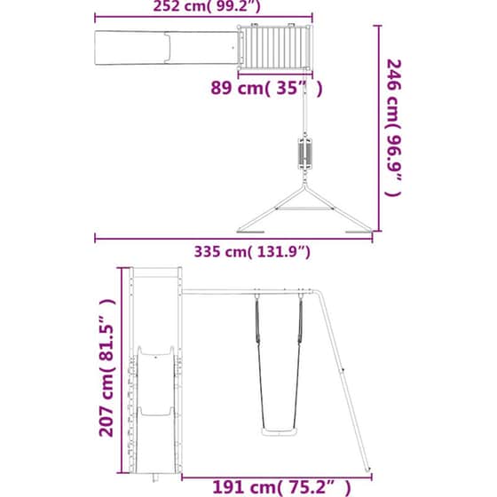 VidaXL Παιδική Χαρά Εξωτερικού Χώρου από Εμποτισμένο Ξύλο Πεύκου image 11