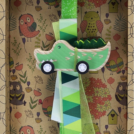 Λαμπάδα Synchronia Ζωάκι με Ρόδες Ξύλινο - Κροκόδειλος image 2