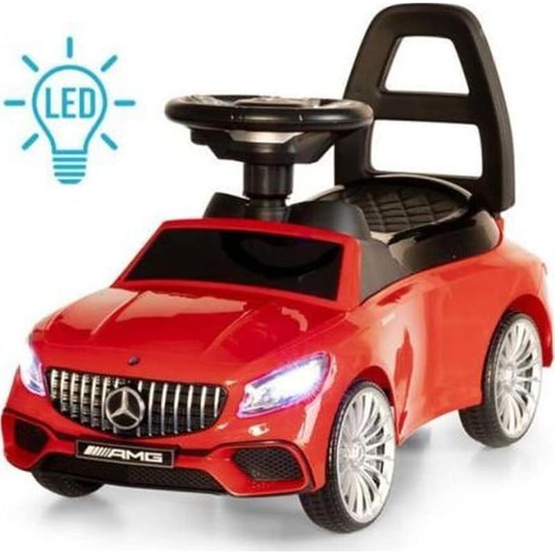 Περπατούρα Aria Trade Mercedes Με Led, Ήχο Αποθηκευτικό Χώρο Πλαστική Για Μωρά 18+ Μηνών – 69×29.5×40 cm, Κοκκίνο