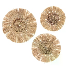 Σετ Διακοσμητικά Τοίχου Spitishop A-s Raffia 185896 3τμχ Ψάθινα - Μπεζ