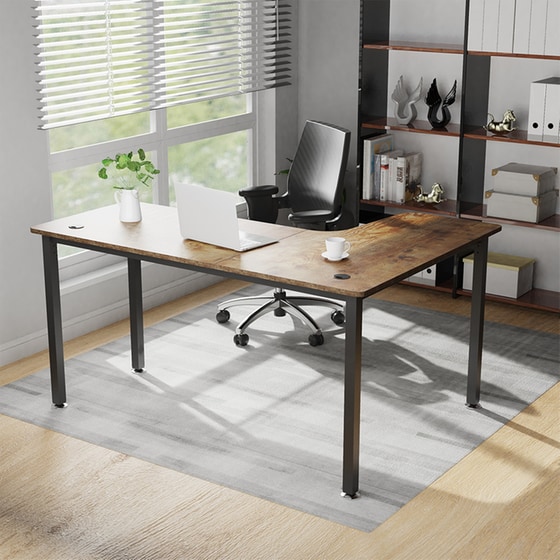 Γραφείο Gaming Eureka Ergonomic από Carbon Fiber ERK-CD-L01L-60VP 155.4x110x76.2cm - Καφέ image 9