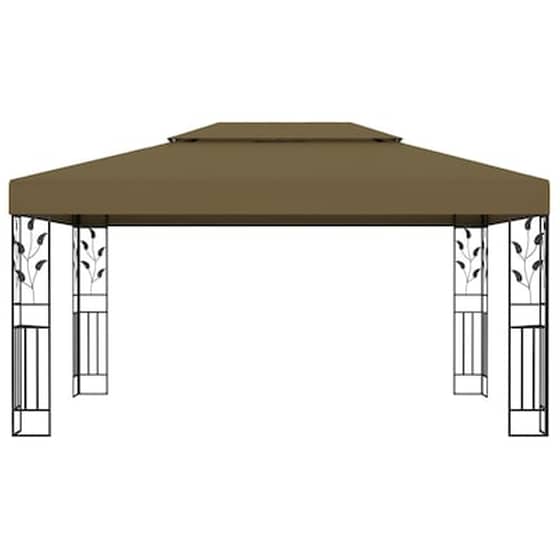 Κιόσκι Vidaxl Ατσάλινο με Διπλή Οροφή 3x4m - Taupe image 2