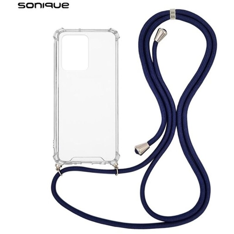 SONIQUE Θήκη Xiaomi Poco X5 5G/Redmi Note 12 Pro 5G - Sonique Armor Clear Σιλικόνης Με Κορδόνι Μπλε Σκούρο - Διάφανο
