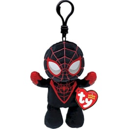 Λούτρινο Χνουδωτό TY με Κλιπ Beanie Babies Spiderman Miles Morales (8.5cm)