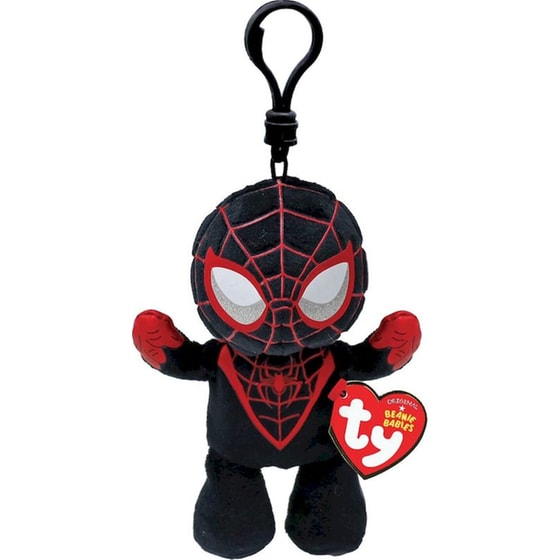 Λούτρινο Χνουδωτό TY με Κλιπ Beanie Babies Spiderman Miles Morales (8.5cm) image 0