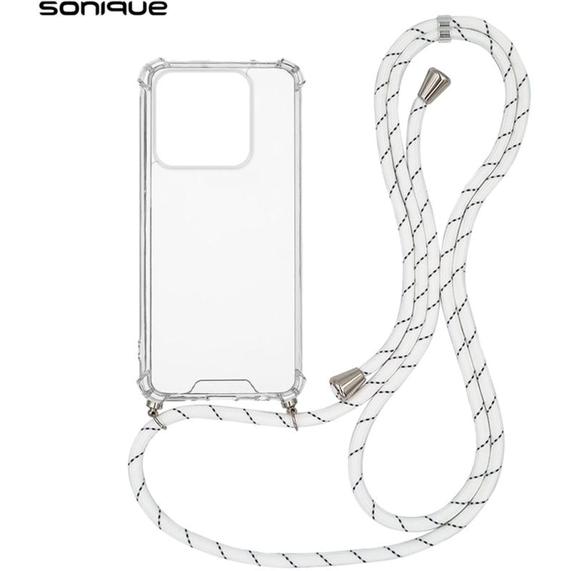 Θήκη Xiaomi Redmi Note 10 Pro - Sonique Armor Με Κορδόνι Rainbow Λευκό - Clear