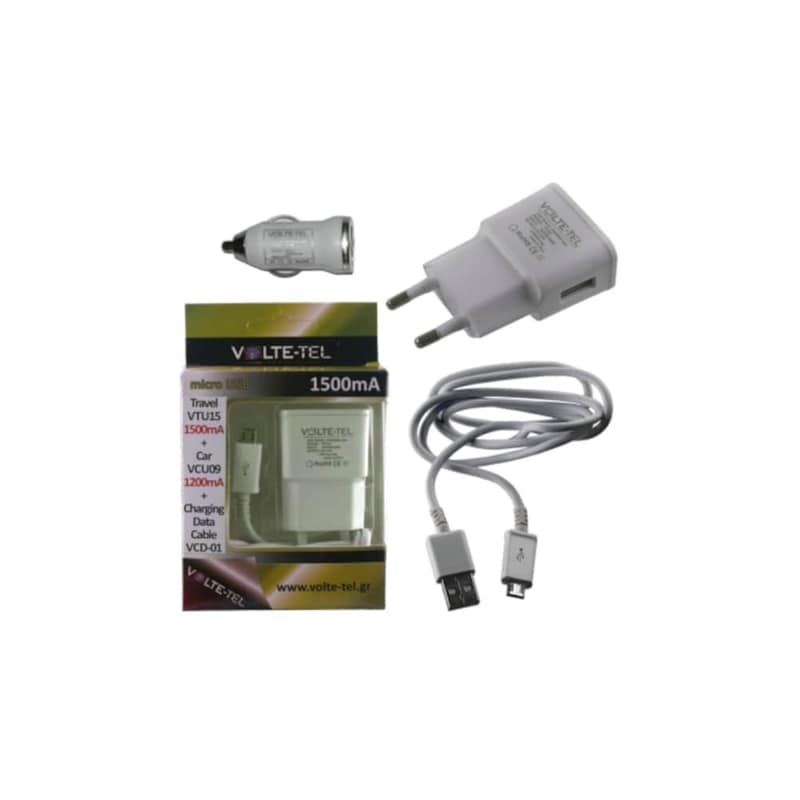 Φορτιστής Πρίζας Volte-Tel VTU15 Usb 1.5A - White