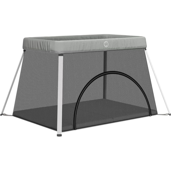 Παρκοκρέβατο VidaXL με Στρώμα Γκρι image 0