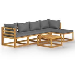 Σαλόνι Κήπου Vidaxl 6 Τμχ Από Μασίφ Ξύλο Ακακίας Με Μαξιλάρια
