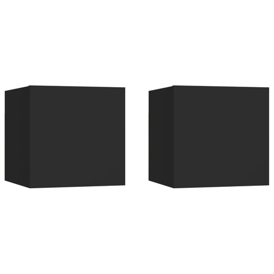 Έπιπλα Τηλεόρασης VidaXL από Μοριοσανίδα 2 Tμχ 30.5x30x30cm - Μαύρο image 0