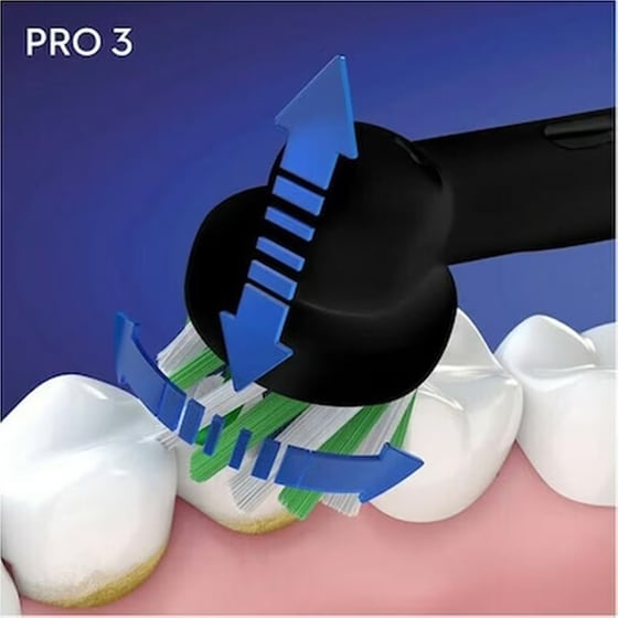 Ηλεκτρική Οδοντόβουρτσα ORAL-B PRO 3 3500 Cross Action Black Edition - Μαύρο image 4