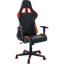 Καρέκλα Gaming/ Γραφείου 24Mall από Τεχνητό Δέρμα - Μαύρη/ Κόκκινο