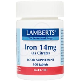 Ειδικό Συμπλήρωμα Διατροφής Lamberts - Iron 14mg (as Citrate) - 100 Ταμπλέτες