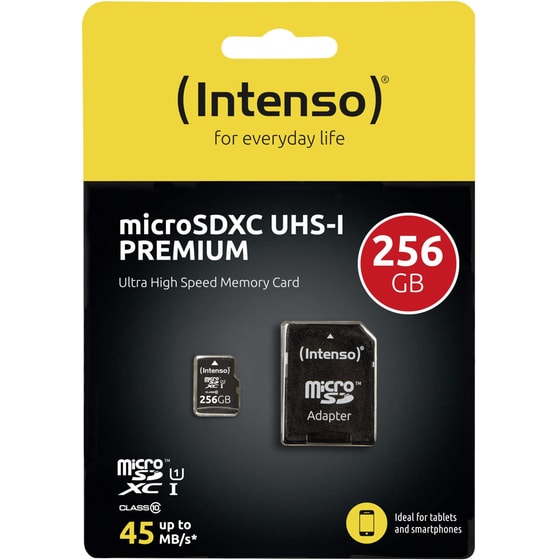 Intenso microSDXC 256GB Class 10 U1 UHS-I με αντάπτορα image 1