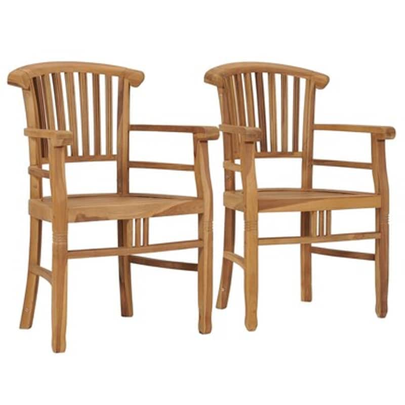 Καρέκλες Κήπου Vidaxl από Μασίφ Ξύλο Teak 2 Τεμ. 61x53x95cm - Καφέ
