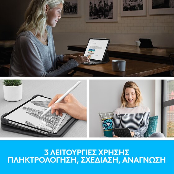Logitech Slim Folio Pro Πληκτρολόγιο για iPad Pro 11" 3rd/4th/5th/6th GEN - Γραφίτης image 3